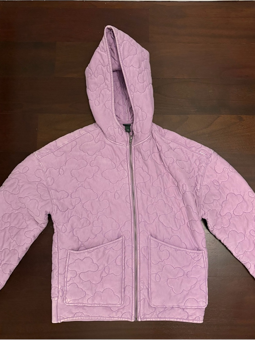 wild fable Pastel Lilac Quilted Hooded Zip Jacket
